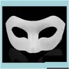 Party Masks White Half Face Mask Halloween Blank Paper Zorro Diy Hiphop Handpanted Street Dancing 10st/Lot Drop Delivery Home Gard DHCPD