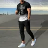 Men's Tracksuits Man Short Sleeved Long Pants Trousers Sets Men Comfortable Sports Discover Timeless Collection Of Summer Outwear