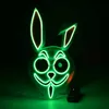 LED GLOW FERANK Uzun Katlanmış Kulaklar Tavşan Glow Maske Anime Cos Pers Pers Yüzü Fox Cadılar Bayramı HKD230810