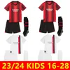 Kits de football pour enfants 2023 2024 Survêtements GIROUD IBRAHIMOVIC KESSIE AC Maillots de football TONALI REBIC THEO BRAHIM R.LEAO FLORENZI Milans Uniforme Kit de football pour enfants