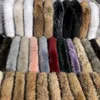 Scarves Real Raccoon Fur Collar Luxury Warm Natural Raccoon Fur Scarf Winter Coat Hood Decor Genuine Fur Scarf Shawls Black Fur Scarf 230811