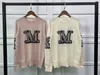 21 automne hiver nouveau européen et américain Women's Classic Letter Jacquard Loose Crewneck 100 Pure Pullmere Sweater