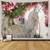 Arazzi SepYue Arazzo floreale Hippie Paesaggio di grotta Sentiero Arazzi Appeso a parete Tenda Sfondo Boho Decor Coperta da parete della stanza