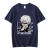 T-shirts pour hommes anime satoru gojo jujutsu kaisen t-shirt été décontracté shirt à manches courtes surdimensionnées