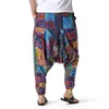 Calça masculina harém de harém de impressão africana masculina gênio baggy boho