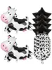 Other Event Party Supplies 10pcs Easy To Use Black Star Farm Theme Happy Cute Funny Durable Party Decorations Foil Balloons Cartoon Animals Inflatable Kids 230810