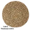 Table Runner 4Pcs Cattail Straw Round Woven Placemats For Dining Rattan Mats Natural Mat Braided Weave Handmad