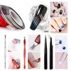 Kit d'art d'ongle-ensemble de manucure d'art d'ongle brosse à poudre acrylique lime à paillettes conseils français lampe UV outils de décoration d'art d'ongle Kit de perceuse à ongles pour