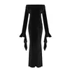 Lässige Kleider Mode Frauenparty Kostüm sexy Off Schulter Langarm Halloween Slim Kleid Damen Elegant Split Rock 2023