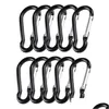 Carabiners 5/10st Black Gourd Carabiner Aluminium Alloy D Ring Key Chain Hook Spring Snap Clip Hooks Keychain Climbing E Qylijs Drop Dhdv6