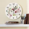 Wall Clocks Autumn Pumpkin Floral Plaid Clock Large Modern Kitchen Dinning Round Bedroom Silent Hanging Watch