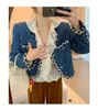 Chan CCC 2023 Print Cowboy Coat Compley Women Women Clothing Designer Fashion Rhombic Grain Denim Jacket Jacket