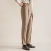 Мужские костюмы 2023 Мужчины весна летние модные бизнес -бизнес повседневные брюки твердые цветы официальные штаны мужской офис социальный костюм i260