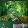 Tapestries groen bamboe bos natuur tapijt tapijtontwerp hout graan tapijtwand muur hangende woonkamer decoratie home decor boom muur r230812