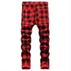 Men's Jeans Men Plaid Printed Pants Mens Fashion Slim Stretch Spring Trendy Straight Trousers Vaqueros Hombre Plus Size 42 230810