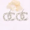 Luxury Diamond Earrings 18K Gold Plated Letters Stud Earrings Designer For Women Jewelry Wedding Party Valentine Day Jewelry Gift