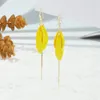 Korean Summer Acrylic Petal Long Tassel Earrings For Women Girls Fashion Jewelry Irregular Leaf Drop Earings