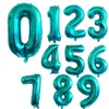 Decoração 10pc feliz aniversário pato azul folha número balões bebê menino menina decorações meu ano balões suprimentos globos