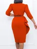 Lässige Kleider Frauen elegantes Körperkleid gegen Nacken halbe Ärmel Applizes Schätzer Belt Patchworkscheide Paket Hip Office Lady Outfit 3xl