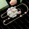 Colliers Vintage en diamant rose, longs pendentifs de styliste, colliers en or avec lettres imbriquées, bijoux