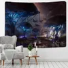 Tapisserier Anpassningsbara Ocean Forest Animal Design Hippie Home Decor Wall Tapestry filt Solnedgång och Ocean Waves Tapestry R230811