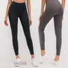 Active Pants Lu Lycra Tyg Solid Color Women Yoga Pants High midje Sport Gym Wear Legings Elastic Fitness Lady Outdoor Trousers