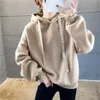 Damen Hoodies Sweatshirts OUSLEE Übergroßer Kapuzenpullover Herbst Winter Korean Loose Letter Band Kapuzenpullover Plüsch Langarm Pullover 230810