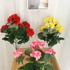 Kwiaty dekoracyjne 36 cm sztuczny butquet geranium czerwony różowy kwiat na ślub świąteczny