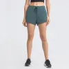 LU-2023 Donne Sort Sort Shorts Pantaloni da yoga casual pantaloni corti con schema corta tessuto morbido con pantaloni di fitness pantaloni da allenamento per il fitness cassetti