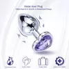 Toys anali Plug Heart 3 Dimensioni in acciaio inossidabile Crystal Rimovibile stimolatore Rimolatore Massager Sex Prostate Dildo 230811