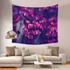 태피스트리 사용자 정의 가능한 태피스트리 Boho Bedspread Yoga Mat Blanket Purple Natural Aurora 별이 빛나는 꽃 태피스트리 가정 장식 벽 교수형 R230810
