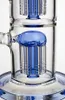 13-Zoll-Doppel-Drei-Kammer-Glas-Bong-Wasserpfeifen Blaue Stereo-Matrix-Wasserpfeifen Armbaum Perc-Räucherpfeife Recycler Dab Rig Bubbler Kostenloser Versand