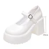 Klädskor vit plattform klackar kvinnor mary jane skor vintage flickor hög häl plattform lolita skor japansk stil college studentskor 230810