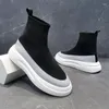 Boots Spring Autumn Men Chaussures plate-forme élastique Lightweight Breathable High Top Sneakers Fashion Brand