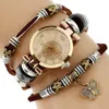 Outros relógios gnova platinum top mulheres premium de couro genuíno relógio triplo pulseira de borboleta de charme de pulso para femme A581 230811