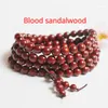 Strand Natural Blood Dragon Wood Buddha Pärlor Armband Män och kvinnor Sandelträ Buddhist Meditation Bön Handsträng