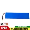 12S 44.4V 12AH LITHIUM LI JON Batteripaket med BMS For48V Electric Scooter CityCoco Scooter Skateboard Electric +Charger