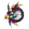 Dekorative Blumen Halloween Kranz Schwarz Rattan Blumengirland