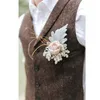 Country Farm Wedding Brown Wool Herringbone Tweed Vests Custom Made Groom Vest Slim Fit Mens Suit Waistcoat Men's Suits BLA263Z