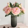 Dekorativa blommor 49 cm Artificial Peony Flower Branch 2 Heads Simulation Wedding Party Ornaments Po Props Home Room Decor