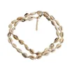 Fashion Metal Holiday Shell Necklace Women's Exagerated Simple Mike Chain Banquet Banchet Accessori