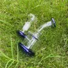 4 inch Mini Glazen Bong Diffuus Perc Kwaliteit Zware Waterpijp Waterpijp Waskolf Blauwe Waskolf Pijpen met ronde 14mm mannelijke tabakskom