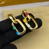 Women Metal Chain Charm Hoop Earrings Letter Designer Ear Studs Bracelets Necklaces Set Lady Bridal Wedding Jewelry with Original Gift Box louiselies vittonlies