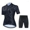 Tävlingssatser 2023 Cykeltröja Set Women Bike Mountain Road Top Female Bicycle Shirt Summer Lady Short Sleeve Riding Clothing Kit