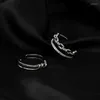 Hoop Earrings Style Personalized Double Ring For Women Luxury Small Number Exquisite Fashion Design Cool Couple