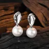 Stud Earrings Classic Ear Drop Women S925 Sterling Silver Shell Pear For Female Birthday Part Push Back Jewelry Accessories