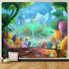 Tapestries Forest Castle Psychedelic Scene Decoration Home Decoration Foglio di letti di Tappeti per il tappetino da yoga R230810