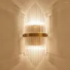 Duvar lambaları Postmodern LED kristal lamba oturma odası TV merdiven koridor ışığı lüks el restoran yatak odası başucu