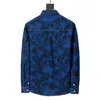 Men designer Coat Jacket tie dye Flower Jacquard Letter denim long sleeve women blue M-3XL