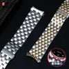 Titta på band 18 19 20 21 22 23 24mm för alla märken krökt slut rostfritt stål Watchband Butterfly Buckle Replacement Men Watch Strap Armband 230810